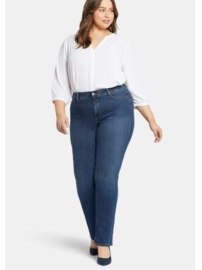 NYDJ Jeans Marilyn Straight Blue Denim Women’s 18 Normcore Momcore